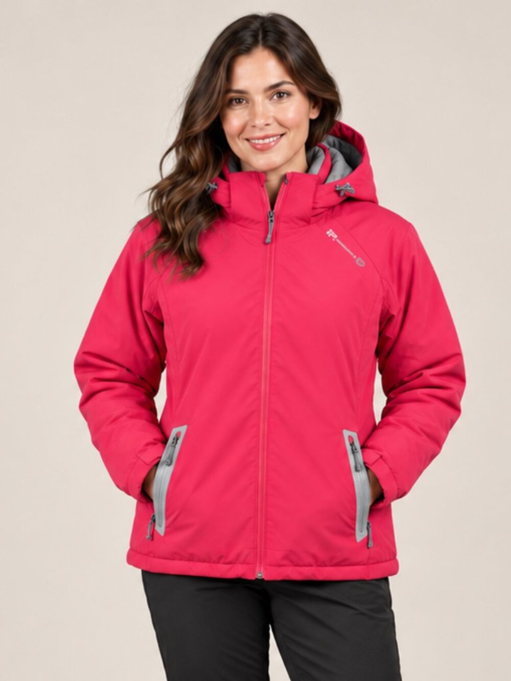 Free Country Pink Hooded Softshell Winter Jacket Women’s Medium